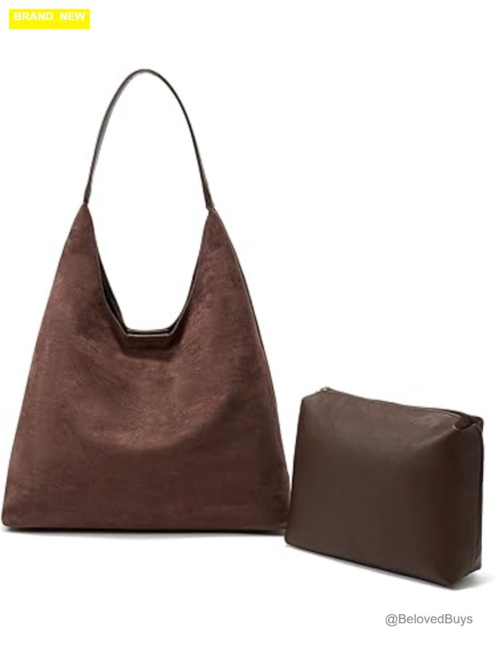 Lightweight Large Suede Hobo Shoulder Bag Tote with Trendy Purse Included